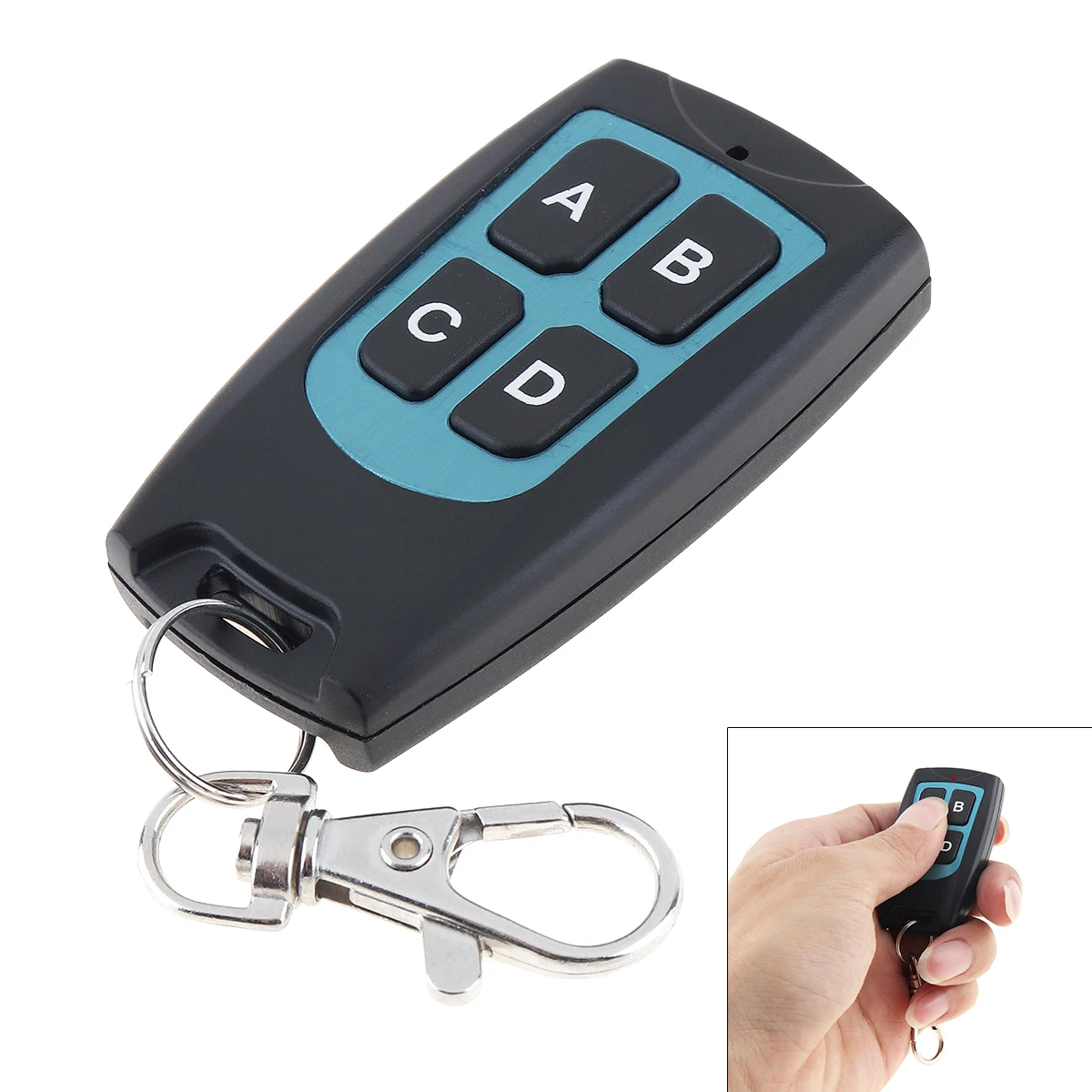 

Waterproof 433 mhz RF Remote Control with 4 Button Learning EV1527 for Gate Garage Door Controller Alarm Receiver
