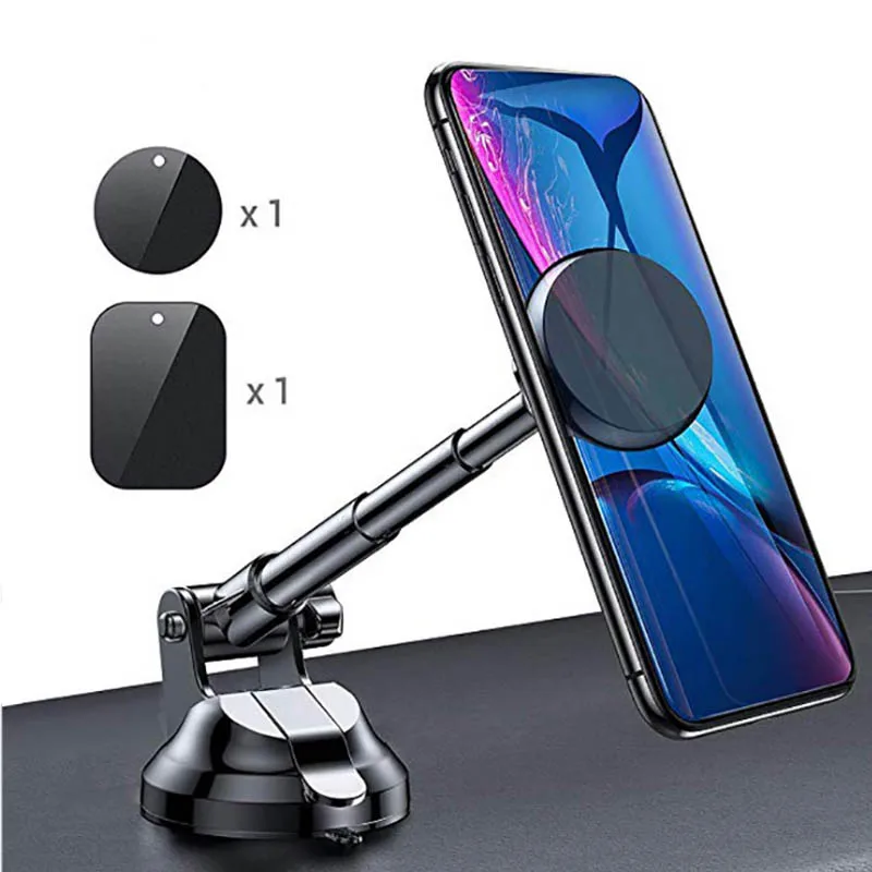 

Magnetic Car Mount Universal Dashboard Windshield 360 Degree Rotation Metal Telescopic Arm Mobile Holder Universal Car Bracket