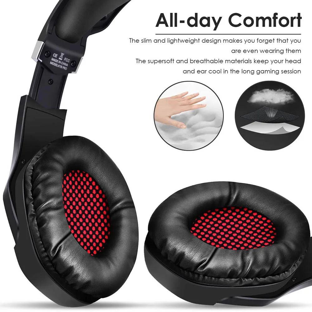 

Computer Gaming Headset Glowing Stereo Volume Control Headphone for PC Laptop ING-SHIPPING