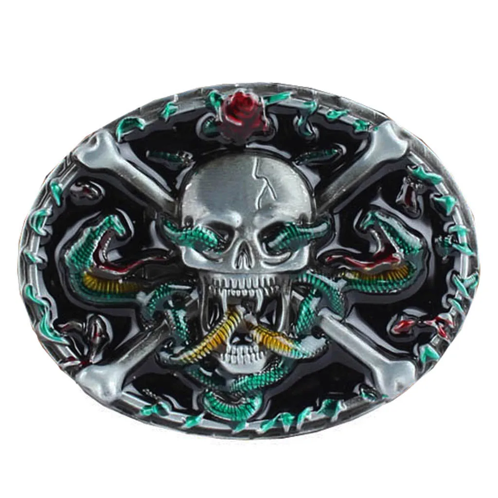 Punk Vintage Rock Biker Accessories Bucklt Gothic Punk Metal Belt Buckle Skeleton Skull Beauty Buckle for Belt 