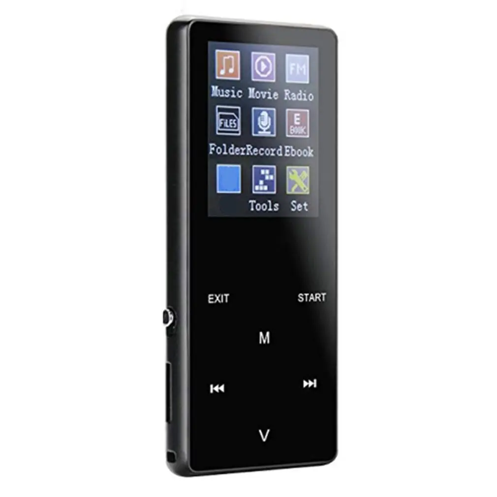 Черный Роскошный Металлический MP4 плеер Bluetooth плеер портативный тонкий MP3 MP4 медиа 1,8 дюймов 8 ГБ/16 Гб музыкальный плеер подарок FM Hi-Fi Walkman - Цвет: Черный