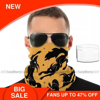 

Black Wolf Mouth Face Mask Dancing Wolves Facial Mask Funny Adult Kawai with Filters Mask