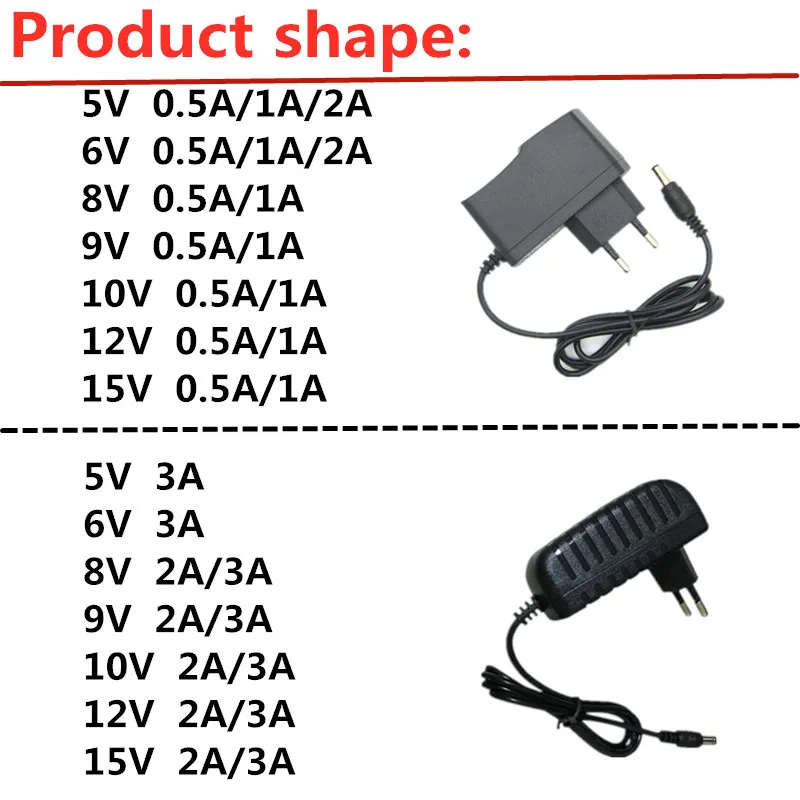 AC 110-240V to DC 5V 6V 8V 9V 10V 12V 15V 0.5A 1A 2A 3A Universal Power Adapter Power Supply Charger for LED light strips CCTV