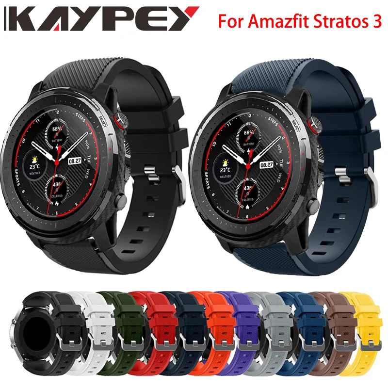 22 мм спортивные красочная силиконовая лента для Huami Amazfit Stratos 3 сменный ремешок