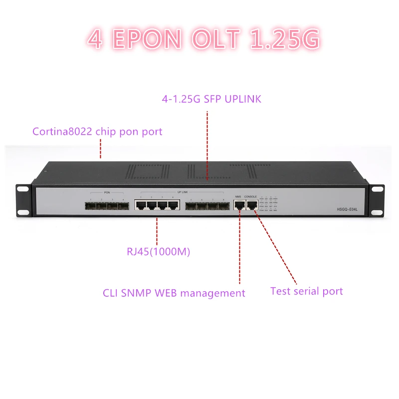 

4 PON port mini ftth fiber optic 4 pon port 4 SFP slots epon OLT SFP port PX20+ PX20++ PX20+++ 10/100/1000Mauto-negotiable 4