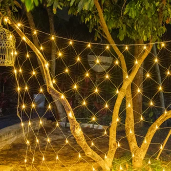 1.5X1.5m Led Net Mesh Fairy String Light Garland Gordijn Kerst Fairy Light Wedding Party Holiday Licht Decoratie