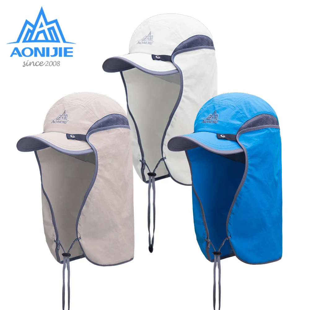 AONIJIE Unisex Fishing Hat Sun Visor Cap Outdoor UPF 50 Protection with Removable Ear Neck Flap Cover for Hiking E4089 |