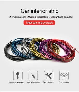 

5M DIY Car Interior Moulding Trim for Audi Sline A5 A3 8P A6 C6 A1 A4 B8 B7 Q3 Q5 Q7 Car Central Control Interior Accessories