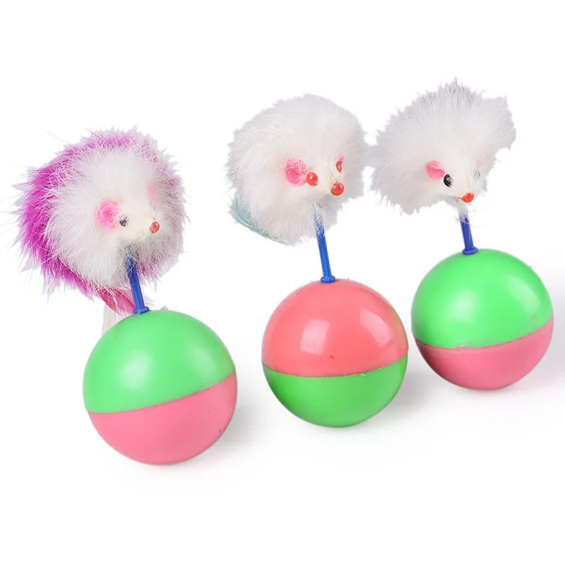 Мышь игрушка для котенка Забавный Милый легкий мех пластиковый длинный перо котенок игра товары для домашних животных шуршащая игрушка