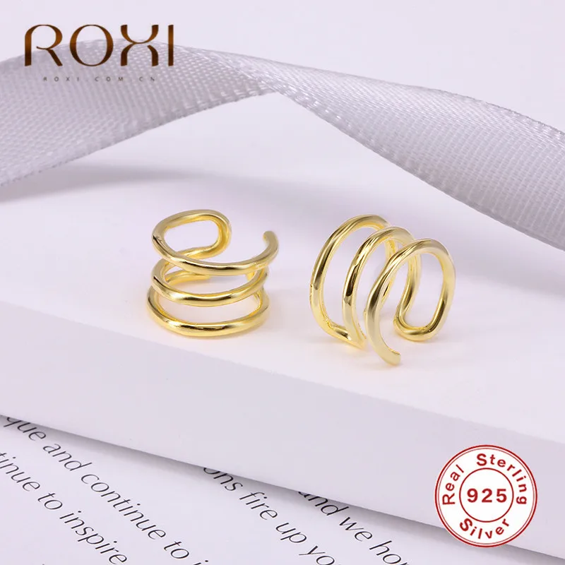 ROXI 925 пробы Серебряная Ушная манжета, серьги без пирсинга, клипсы для женщин и девушек, клипсы для ушей, серьги из искусственного хряща