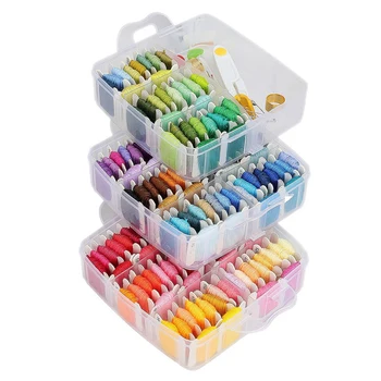 

Embroidery Floss Bracelet String with Organizer, 192 Pcs Embroidery Kit Include 150 Colors String for Bracelets and 42Pcs Cross