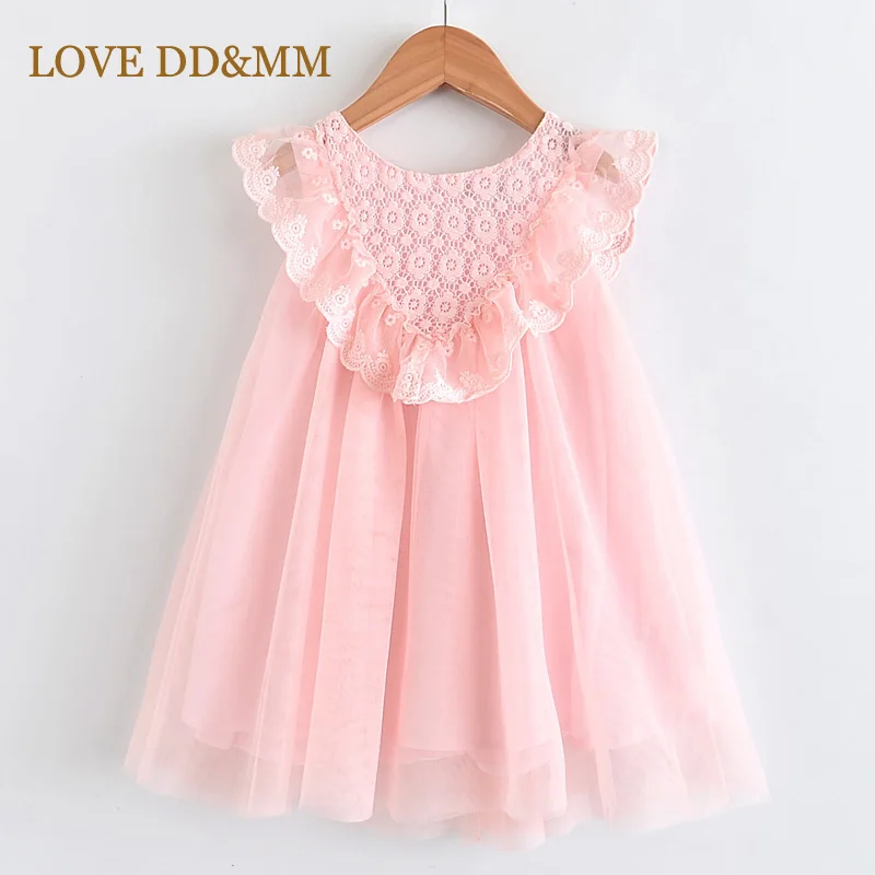 Красивые платья для девочек г., модная детская одежда кружевное Сетчатое платье принцессы с круглым вырезом для девочек от 3 до 8 лет