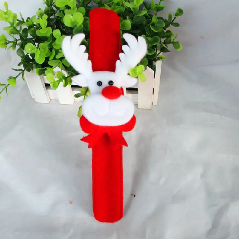Красный вельветовый Рождественский СЛЭП браслет светодиодный дизайн с блестками, с Сантой медведь Снеговик браслеты с подвесками детские рождественские украшения
