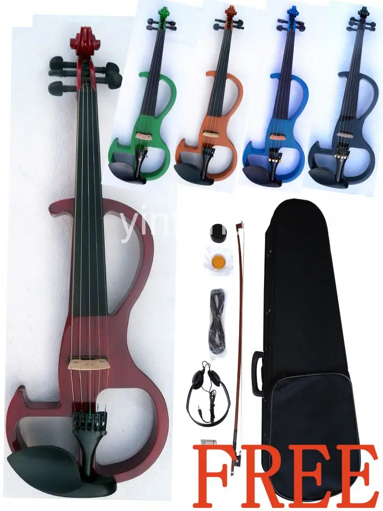 5 string yInfente electric violin 4/4 natural lumber shell + bow knot cable # ev20 rosin free of charge | Спорт и развлечения