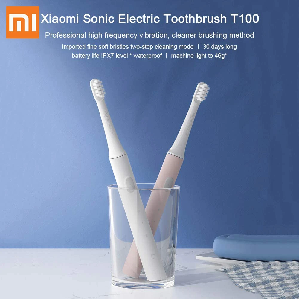 Xiaomi Mijia T100 Sonic Electric Toothbrush Mi Smart Tooth Brush Colorful USB Rechargeable IPX7 Waterproof For Toothbrushes head Xiaomi Mijia T100 Sonic Electric Toothbrush Mi Smart Tooth Brush Colorful USB Rechargeable IPX7 Waterproof For Toothbrushes head