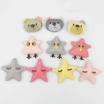 

10Pcs/lot cute cartoon chicken doll for hair clip accessories, plush starfish appliques for diy cloth accessories