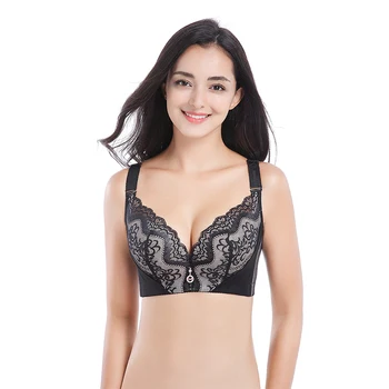 

PP point palm pattern gathers up the support push up bra Women's steel plate lace plus size underwear 50D 115D