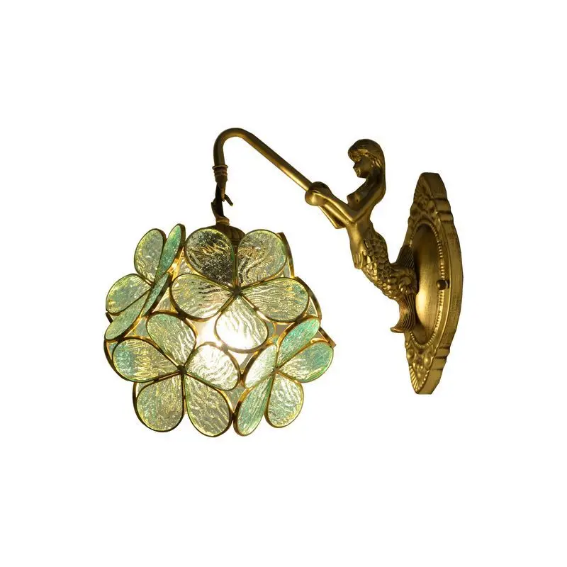 Tiffany Style Retro Stained Glass Petals Setting Corridor Wall Lamp Adornment Bedroom Bar Light | Лампы и освещение