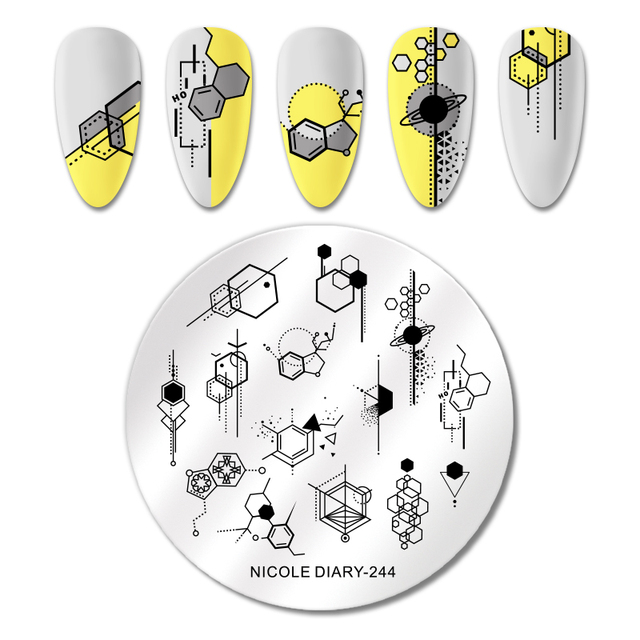DIARY Line Flower Nail Stamping Plates Chinese Style Letter Pattern Nail Art Stamp Templates Face Leaf Printing Stencil