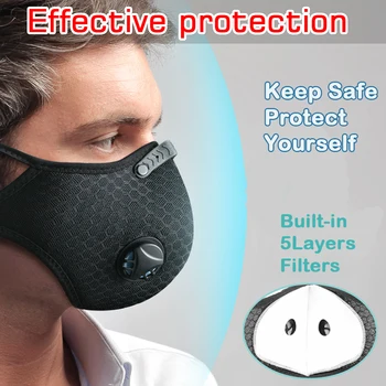 

KN95 Reusable PM2.5 Dust Mask Singer Melt-blown Respirator Smoke Breathable Dustproof Nowoven Anti-vira Filter Sport Mask