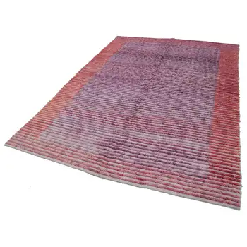 

205x285 Cm Purple Handmade Modern Area Rug-7x9 Ft