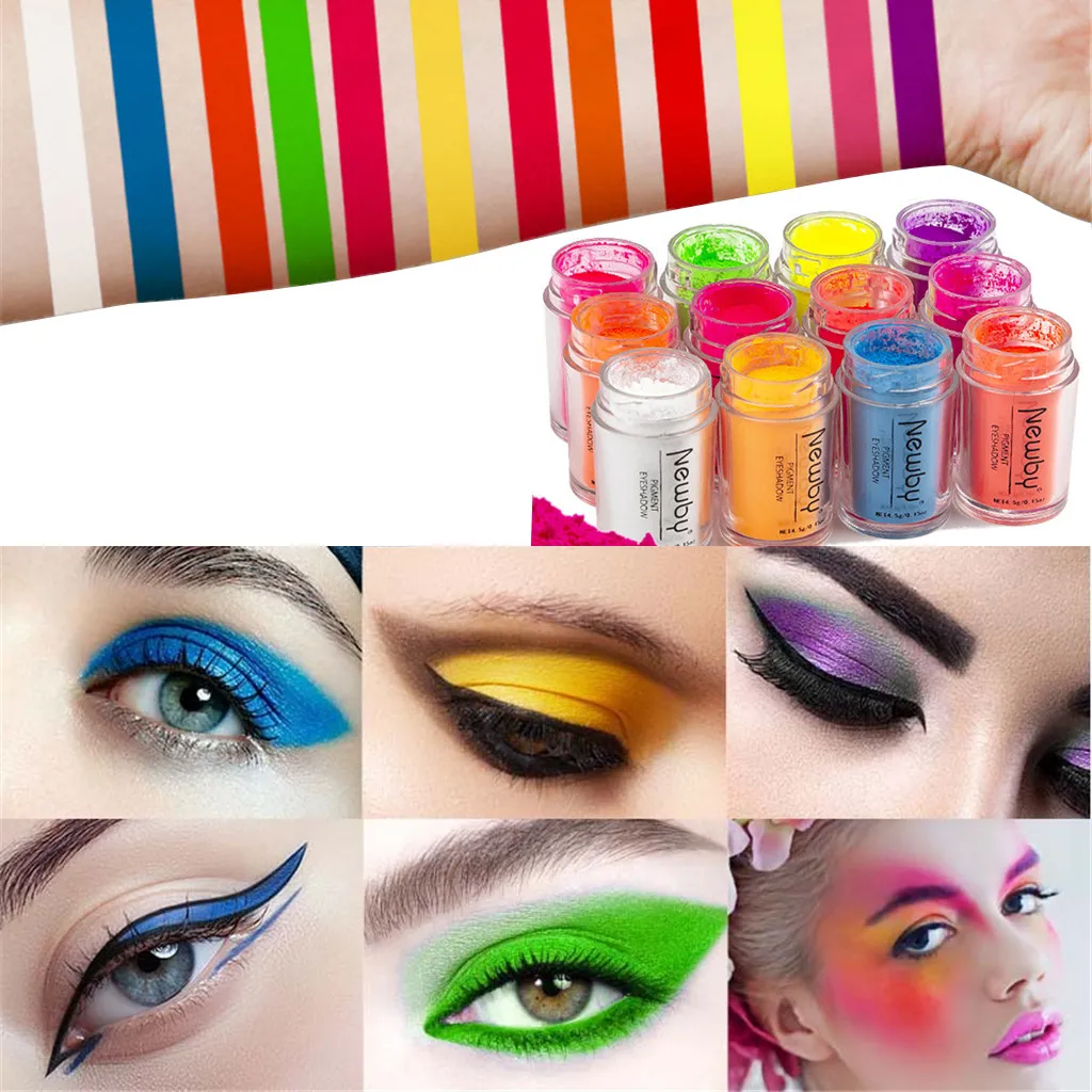 

12 Colors Color Fluorescence Eyeshadow Matte Powder Shiny Smoky Eye Shadow Portable Maquiagem Makeup