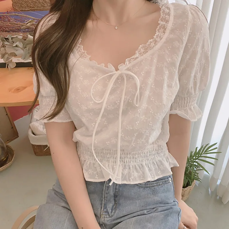

Simple Sexy Blouse Women V Collar Strap Solid Color Blouses Loose Lantern Sleeves Shirt Casual Tops Blusas Mujer De Moda.w