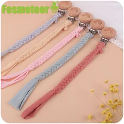 Fosmeteor Beech Rainbow Pacifier Clip Baby Cotton Tassel Pacifier Chain For Newborn Teething Soother Chew Dummy Clip Hand Made