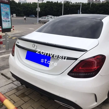 

Use For Benz C Class W205 Sedan 2015--2019 Year Spoiler ABS Plastic Carbon Fiber Look Rear Trunk Wing Car Body Kit Accessories