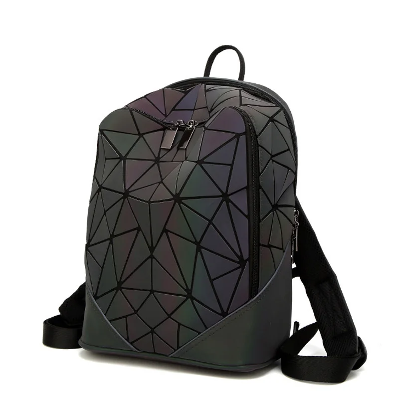 Женские рюкзаки, светящаяся Геометрическая Сумка через плечо, мужской рюкзак для путешествий, школьная Складная школьная сумка для девочек-подростков