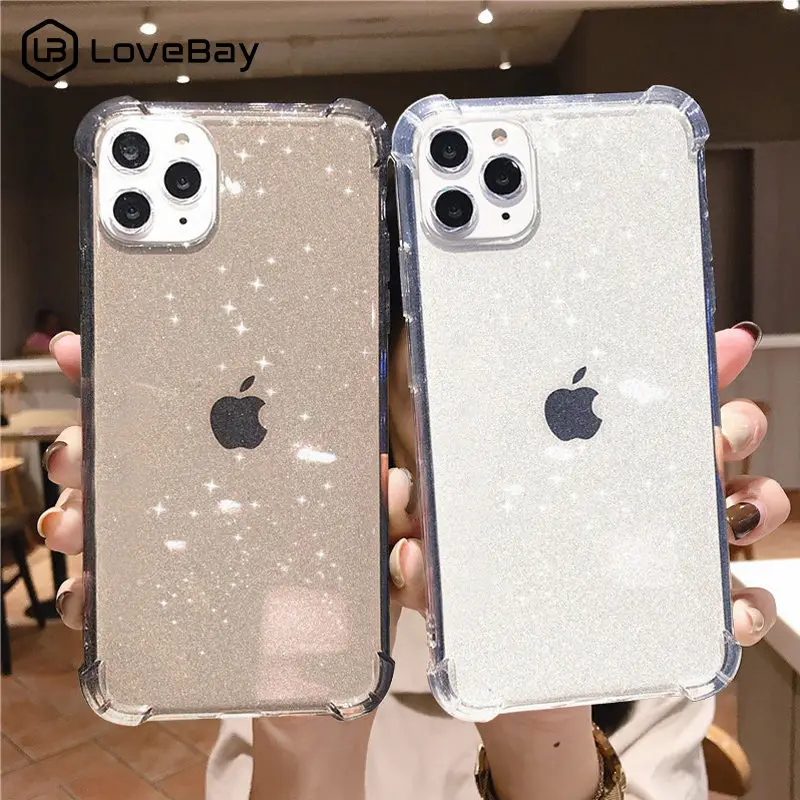 Lovebay For iPhone 11 Phone Case Glitter Shockproof For iPhone 7 8 6 6s
Plus 11 Pro X XR XS Max Transparent Soft TPU Back Cover