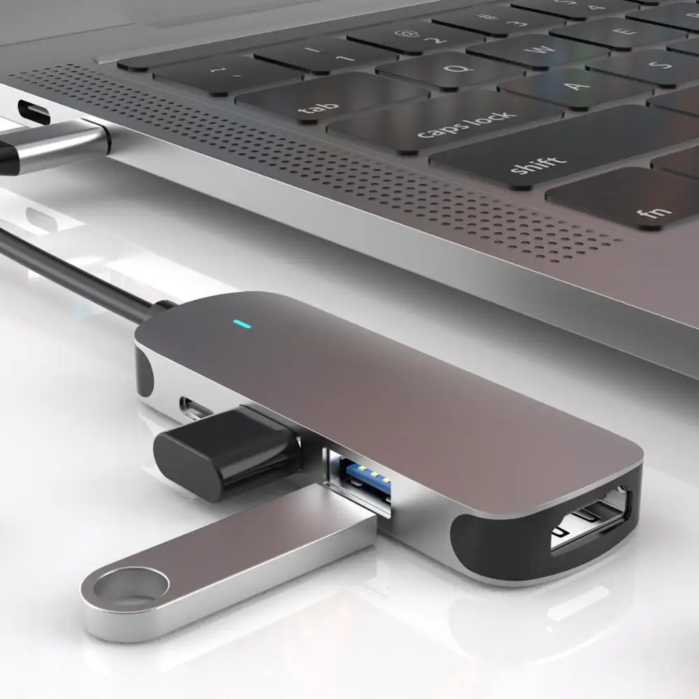 НОВЫЙ Thunderbolt 3 4 In1 USB C к HDMI адаптер 2x Type PD Usb хаб для Macbook Pro Huawei P20 Samsung Galaxy S9