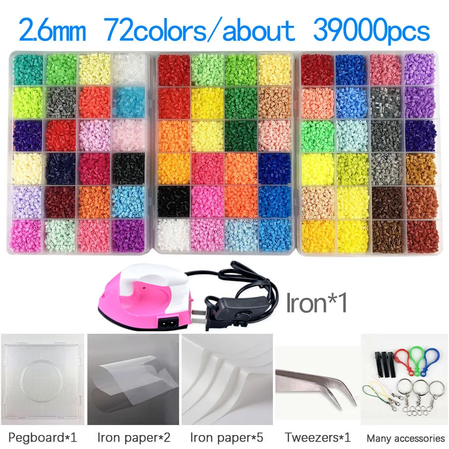 2.6mm Perler Hama beads Set 3D Puzzle Iron Beads Toy Kids Creative Handmade Craft DIY Gift fuse Education | Игрушки и хобби
