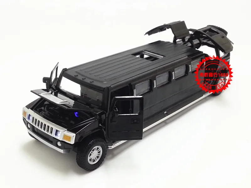 Сплав семейный 1: 32 удлиненная Hummer H2 детская модель сплав звук и светильник открывание двери Модель автомобиля Игрушечная машина