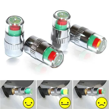 

4PCS High Quality Car Motorcycle Valve Cap Indicator Alert Cap Car Auto Tire Pressure Sensor Monitor Valve Cap Accessories