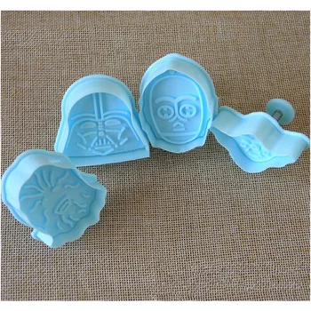 

4Pcs/set Star Wars Cake Fondant Decorating Pastry Cookie Mold Fondant Biscuit Candy Moulds Plunger Cutter Tools C1052 a