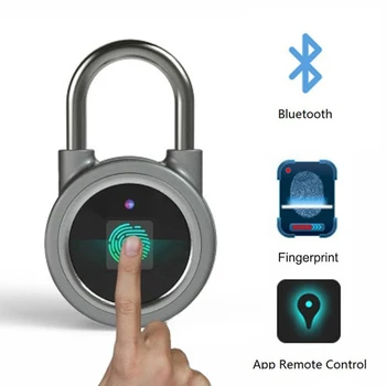 

Smart Fingerprint Lock Keyless Lock Bluetooth APP / Fingerprint Unlock Anti-Theft Padlock Door Lock for Android iOS System