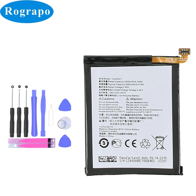 

2460mAh TLP024C1 TLp024CC TLP024CJ Battery For Alcatel A3 OT-5046/Shine Lite OT-5080 5080X OT-5046D OT 5046Y 5046Y Mobile Phone