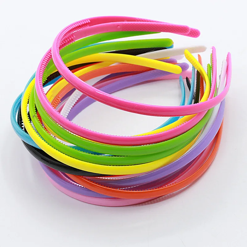 

1PCs Candy Color Headband Head Buckle Wide Section Headband Plastic Teeth Hair Band Hoop 0.8CM Women Girls Hair Accessories