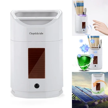 

Smart Sterilization Chopsticks Tube USB Solar Charging UV Disinfection Intelligent Chopsticks Fork Kitchen Tableware Storage Box