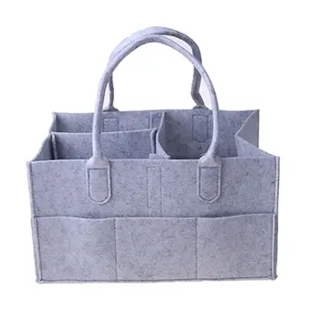 

Portable Baby Diaper Organizer Handbag Felt Nursery Storage Basket Multi Pocket LX9F