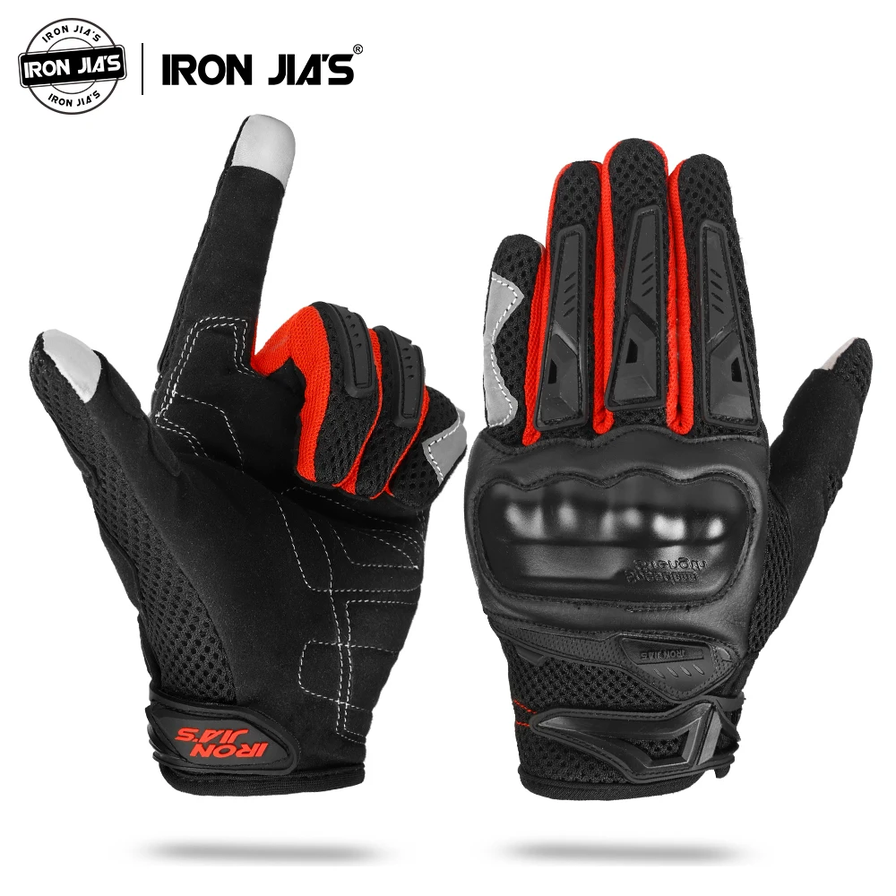 Vendedor Caliente De hierro JIA'S verano guantes de la motocicleta transpirable Touch protector de pantalla de Moto de carreras de Motocross guantes para motocicleta Eqyjj1Rk