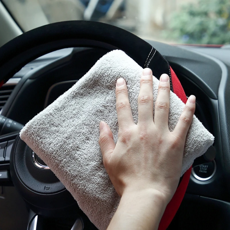 Полотенце для ухода за автомобилем, микрофибра, бархат кораллового цвета, 30*30 см, двусторонняя ткань, высокая плотность, 1 шт., новинка, впитывающая ткань