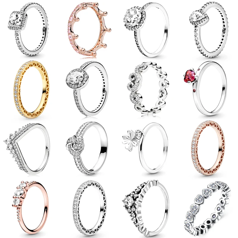 Octbyna-Anillo de circonia cúbica brillante para mujer y niña, Anillos de marca de boda, joyería de compromiso