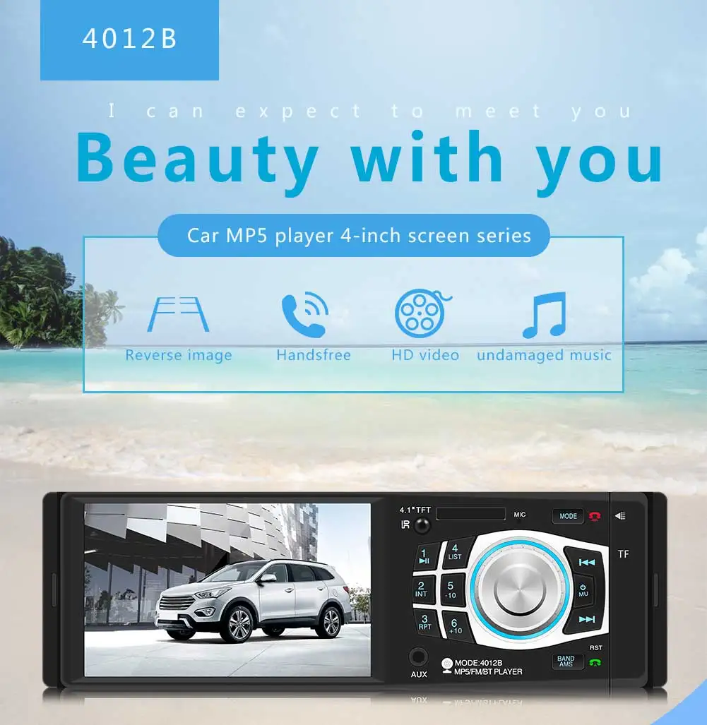 Автомагнитола 1 DIN Авторадио Bluetooth радио-Кассетный проигрыватель USB SD MP5 плеер 4,1 дюймов Авто аудио стерео 1Din FM рекордер для автомобиля