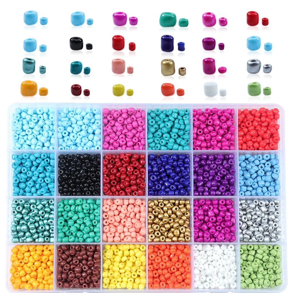 14523Pcs Loose Crafts Glass Seed Beads Charms for Bracelets DIY Jewelry Making