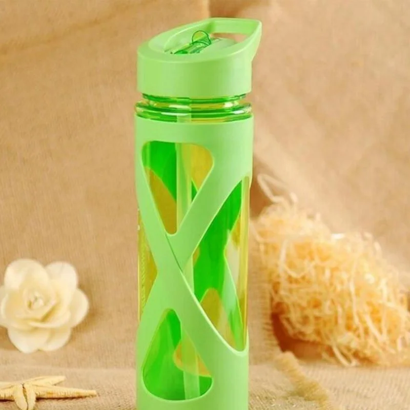 580 мл пластиковая Спортивная бутылка для питья портативная походная бутылка бутылки Анти-Горячая Герметичная Бутылка Для Воды - Цвет: Green