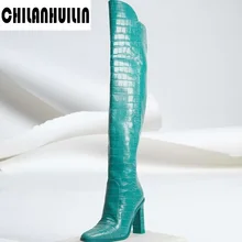 Брендовые модные сапоги до колена из микрофибры с острым носком и змеиным принтом; пикантная обувь на высоком каблуке; женские зимние сапоги; Цвет Красный; сезон осень-зима