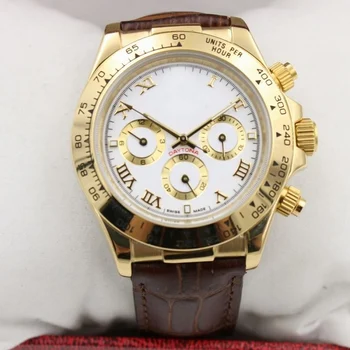 

luxury watches men 39mm AAA DAY TONA automatic sweeping watch No battery leather strap small dials work wristwatch Y3