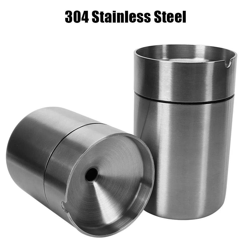 Smoke Tobacco Ash Holder Container Home Decoration Creative With Lid Windproof Detachable Stainless Steel Ashtray Car Ashtray portable ashtray,cigarettes ashtray,silicone ashtray,stainless steel ashtray,metal ashtray,air purifier ashtray,wood ashtray,ceramic ashtray